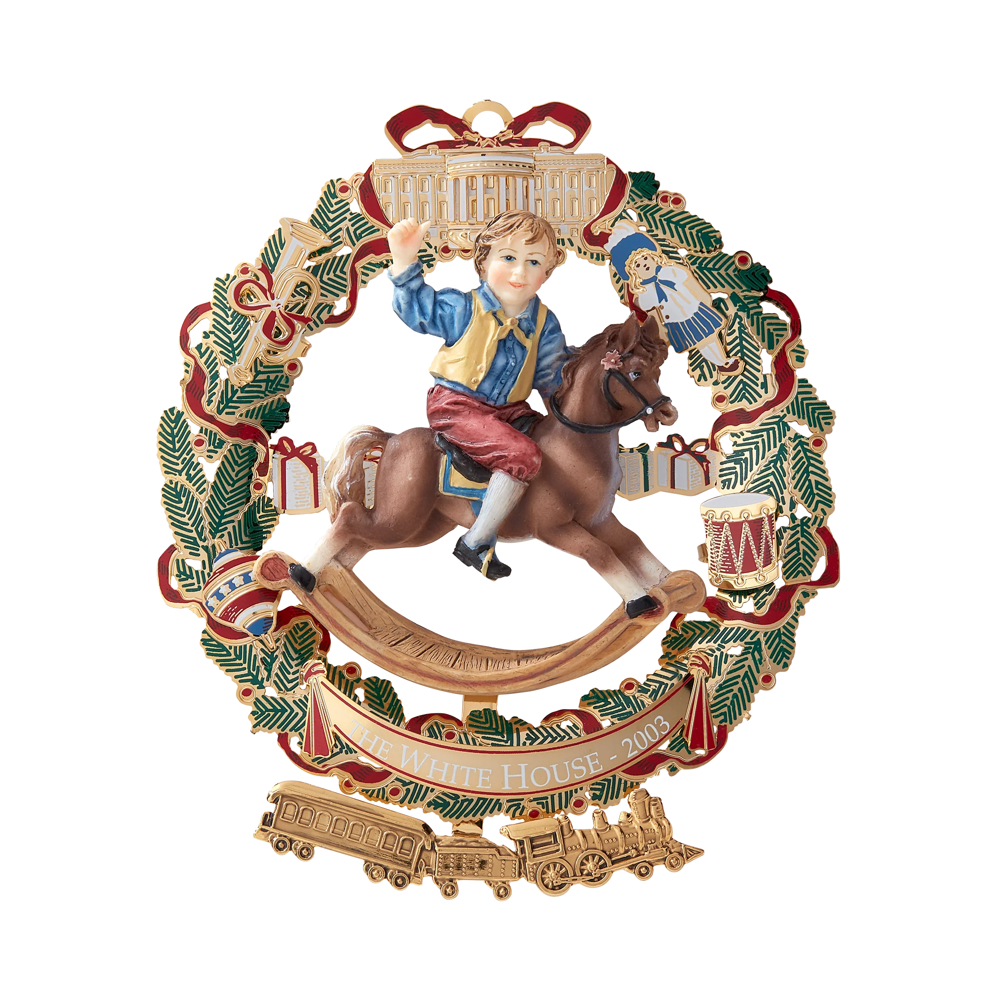 2003 White House Christmas Ornament, A Child's Rocking Horse - Image 2