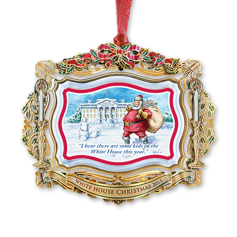 2011 White House Christmas Ornament, Santa Visits the White House