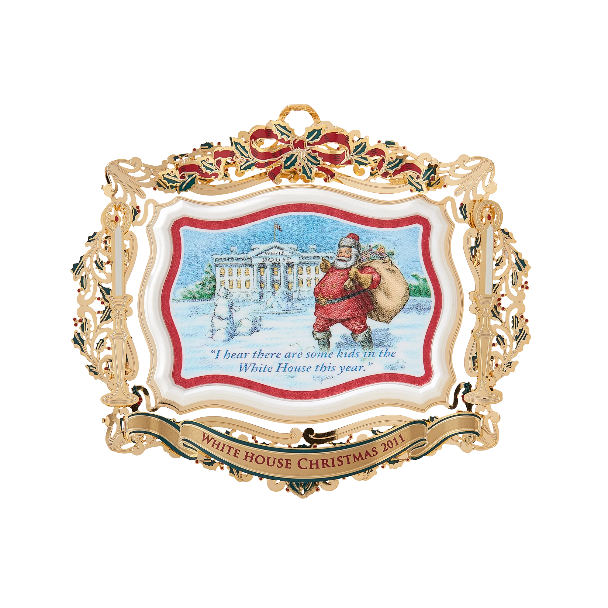 2011 White House Christmas Ornament, Santa Visits the White House - Image 3