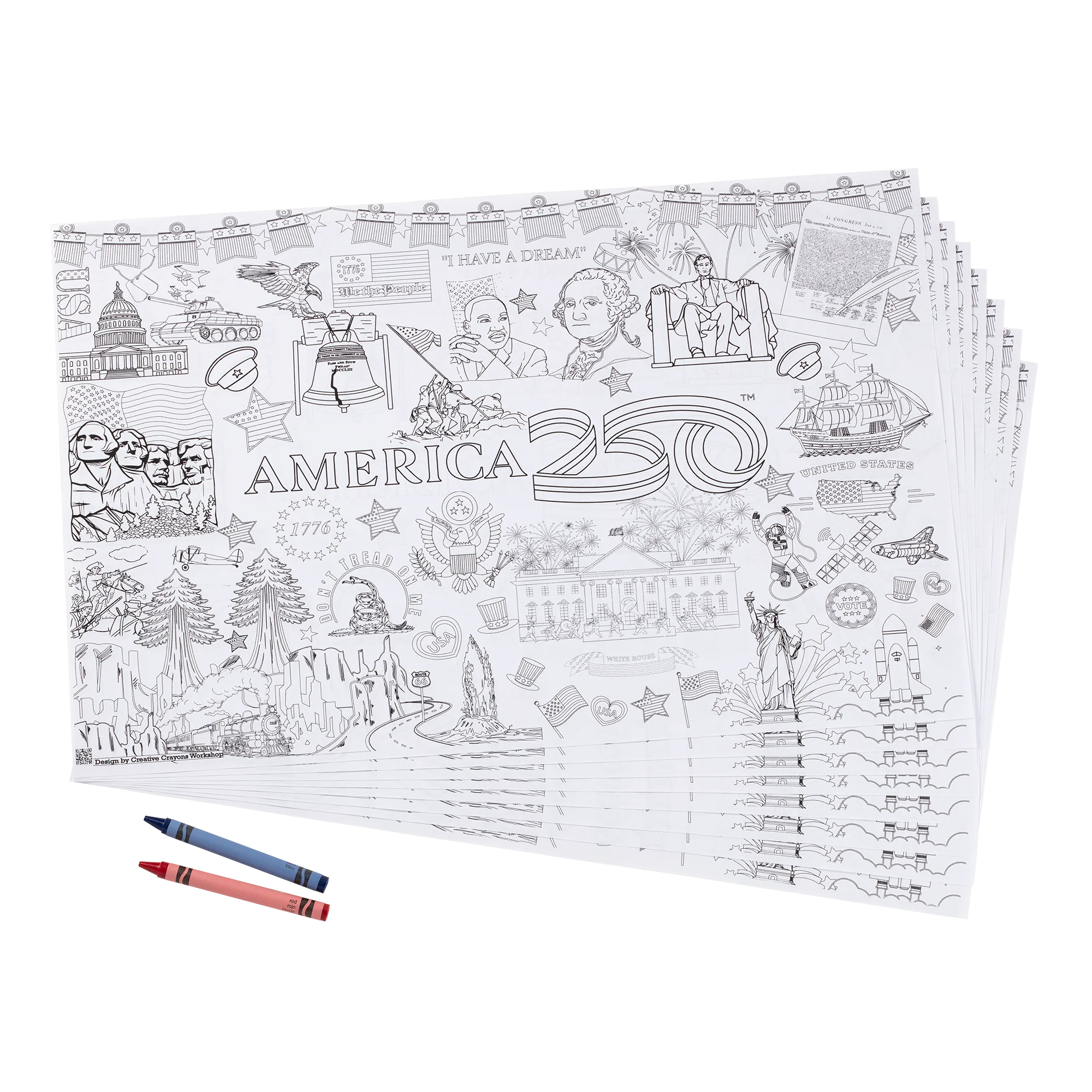 America Celebrates 250 Years Coloring Paper Placemats