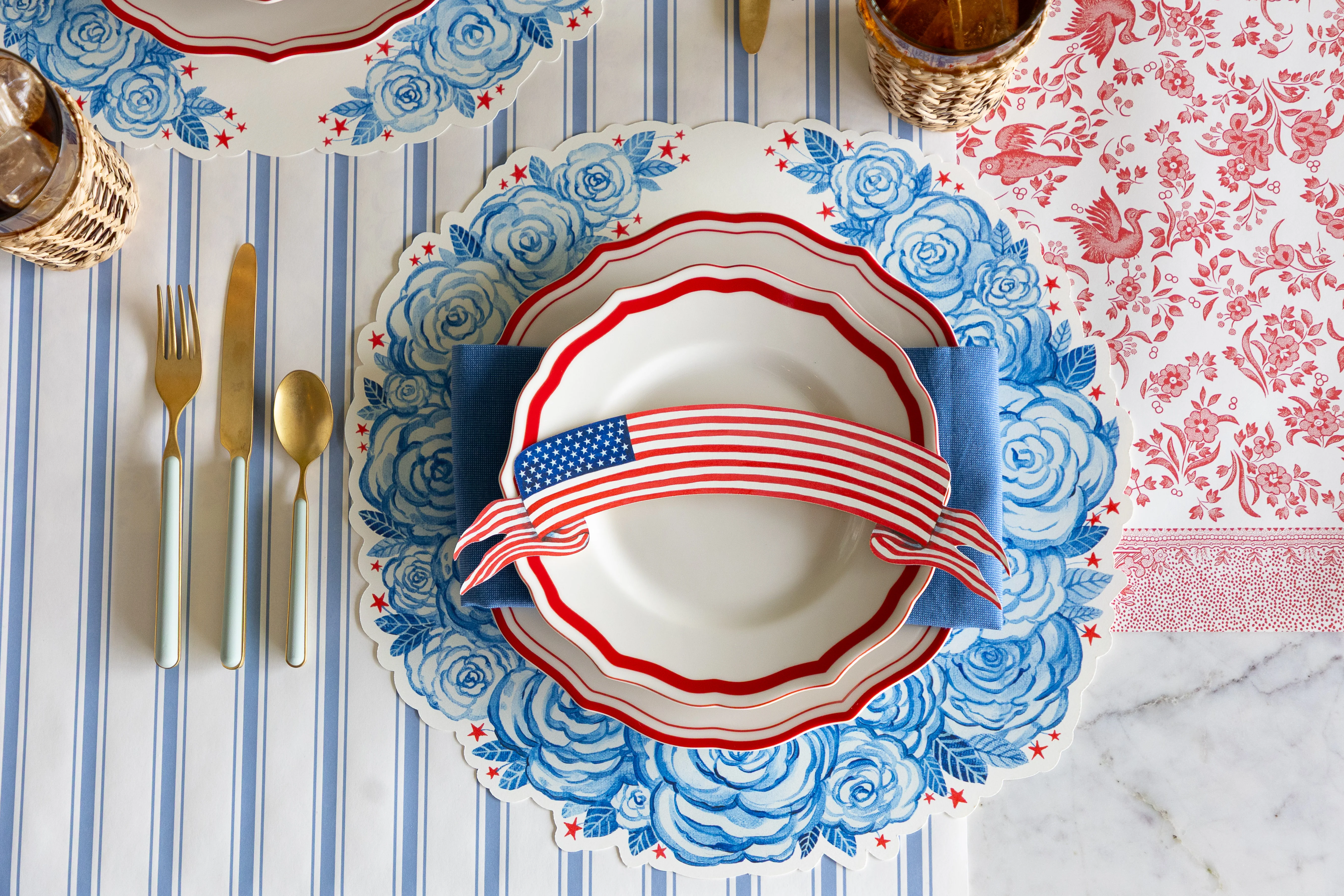 American Flag Banner Table Accent - set of 12 - Image 2