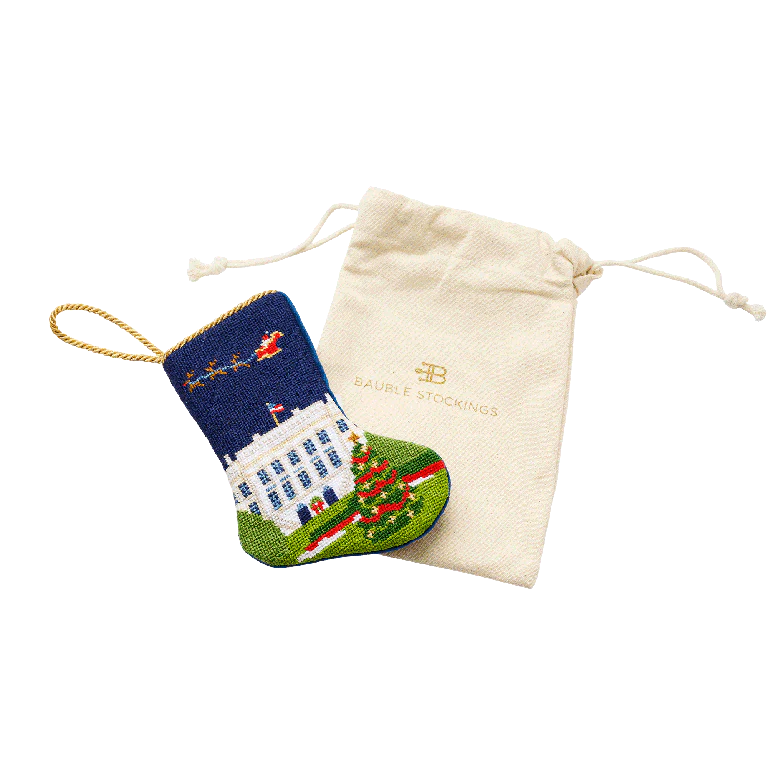 Bauble Stockings White House Needlepoint Mini Stocking - Image 2