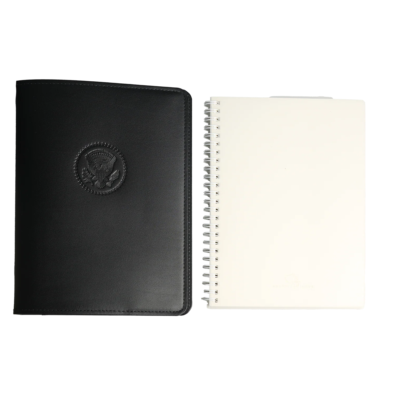 Black Truman Seal Leather Bound 9" Refillable Notebook - Image 4