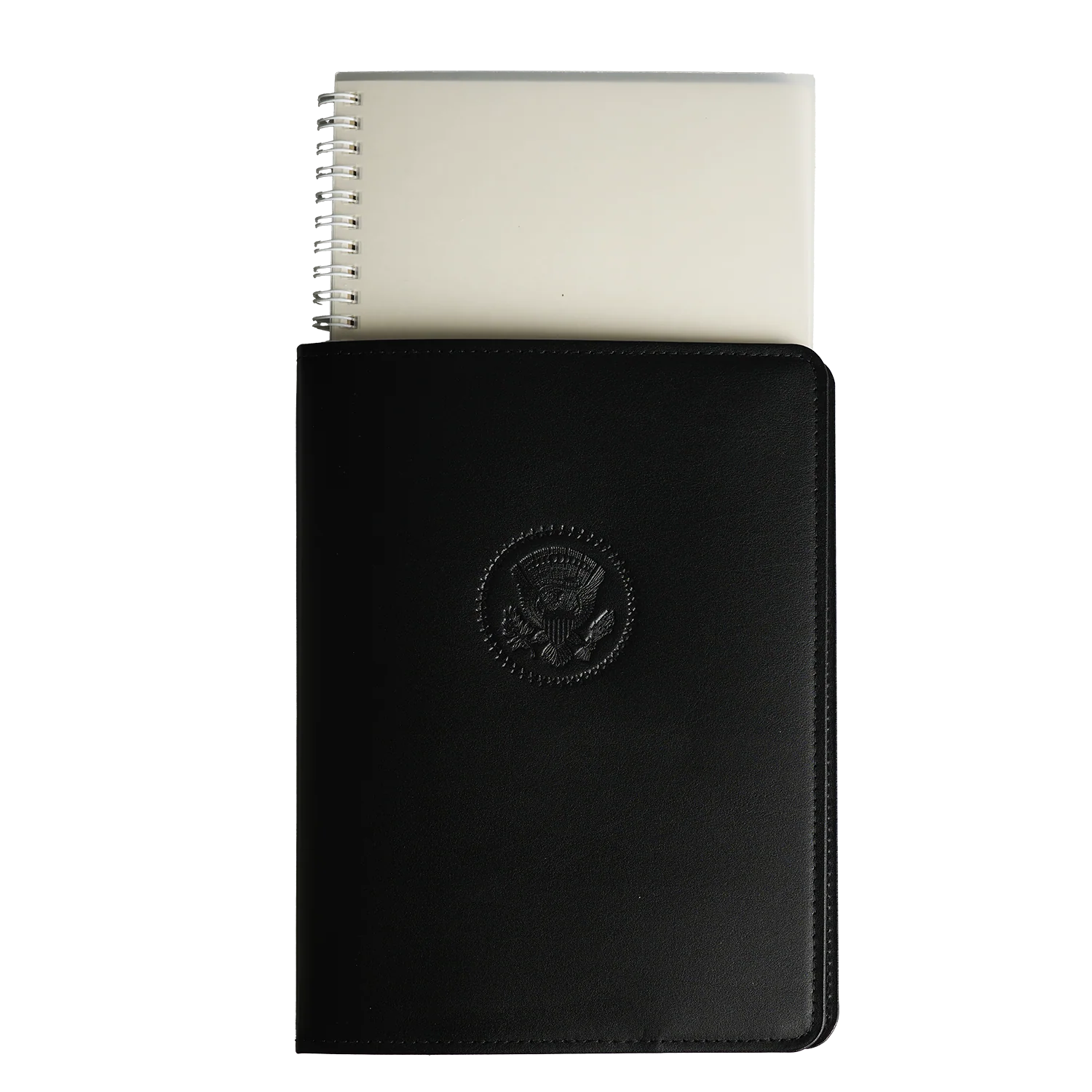 Black Truman Seal Leather Bound 9" Refillable Notebook - Image 5