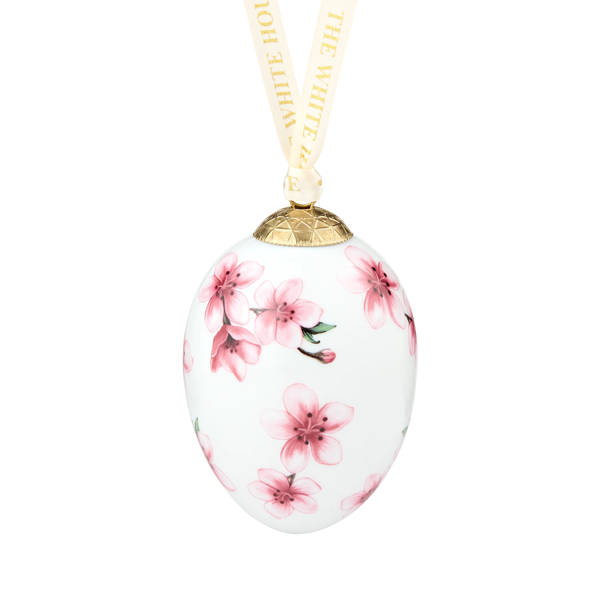 Cherry Blossom Handcrafted Fine Bone China Egg Ornament - Image 3