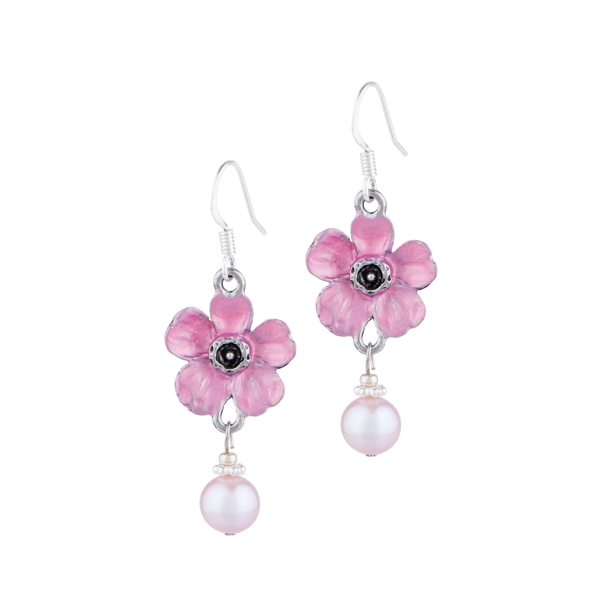 Cherry Blossom Pearl Drop Earrings