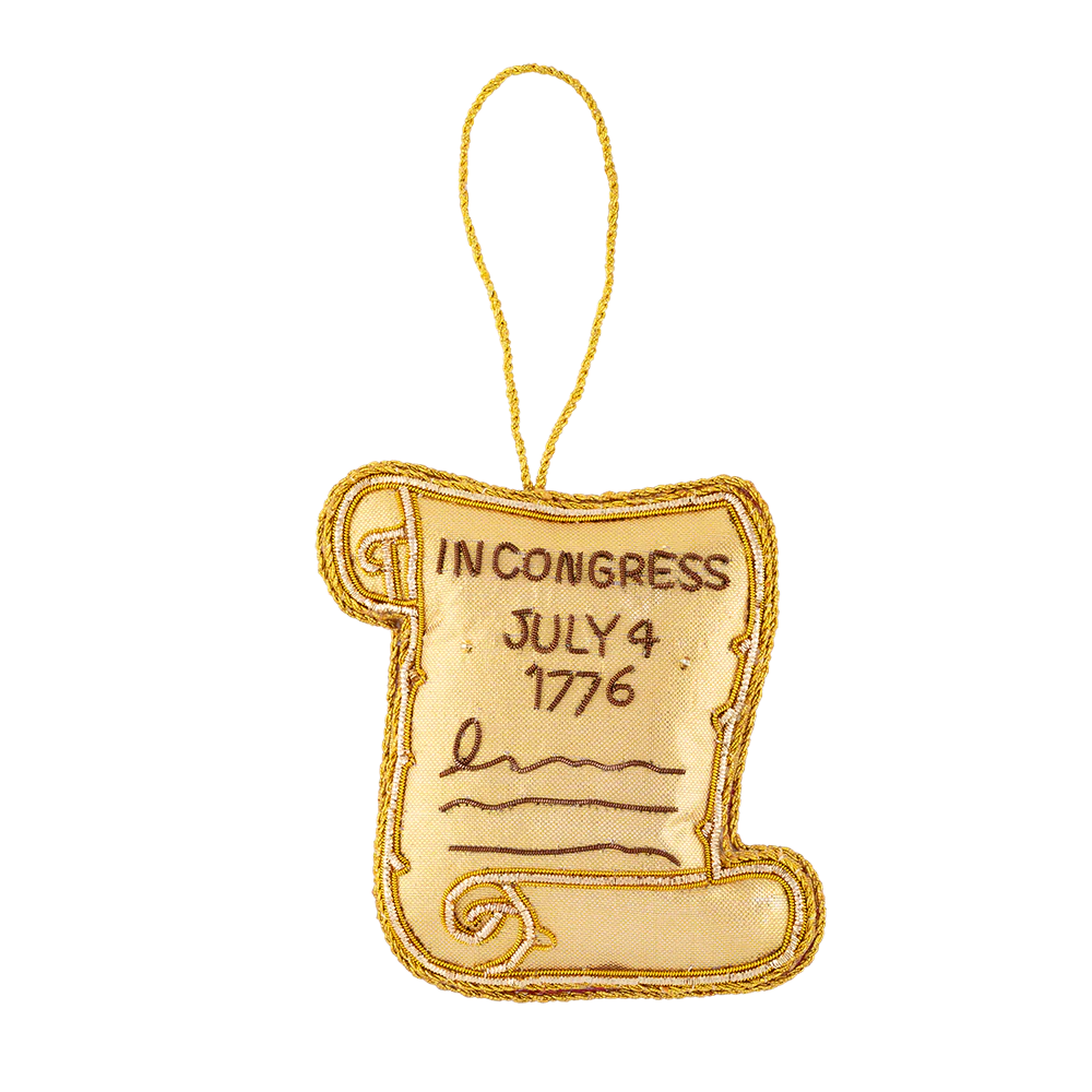 Declaration of Independence Scroll Embroidered Felt Ornament