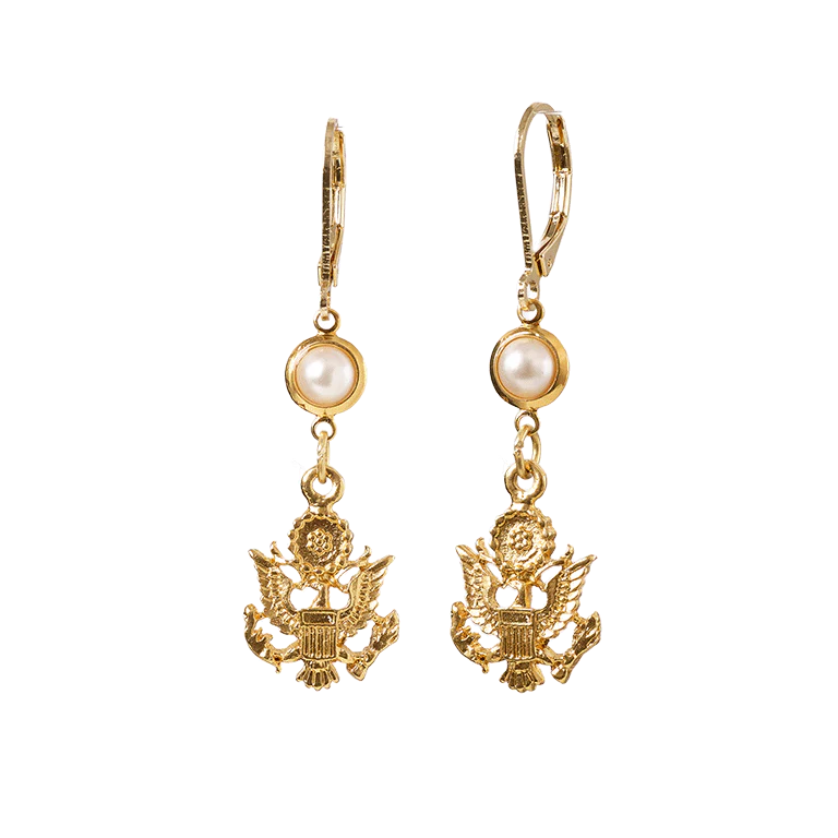 Great Seal Inspired Drop Earring with Faux Pearl