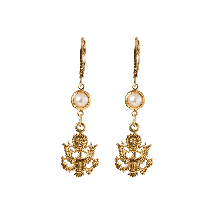Great Seal Inspired Drop Earring with Faux Pearl - Image 2