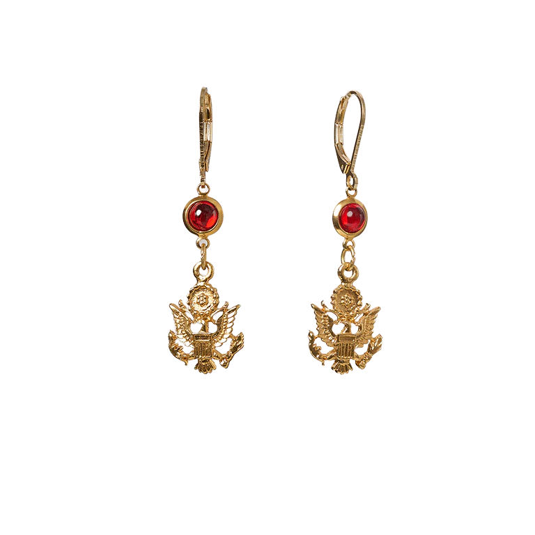 Great Seal Inspired Drop Earring with Red Crystal - Image 2