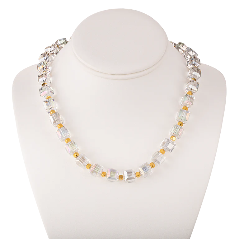 Green Room Crystal Cube Necklace