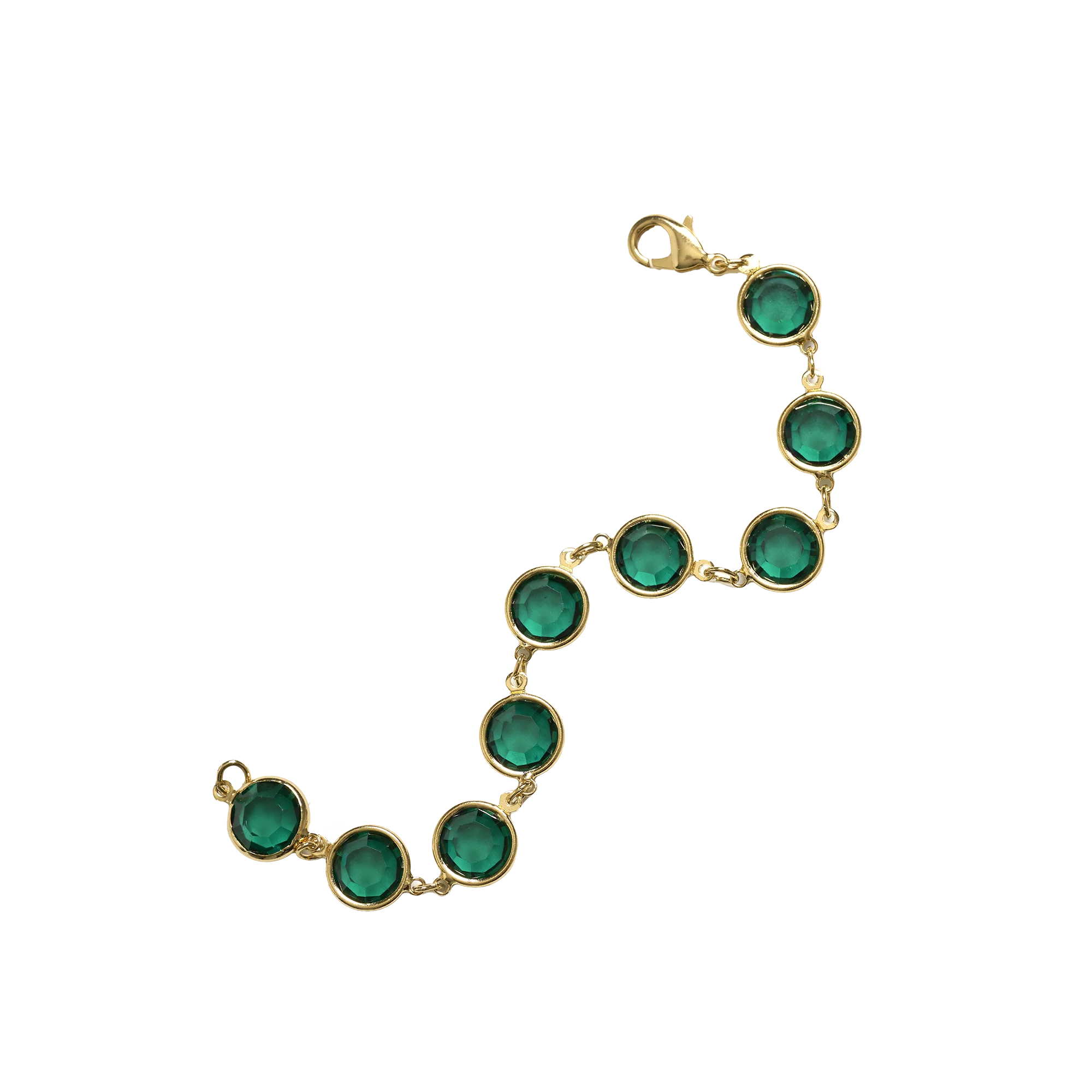Green Room Faceted Stone Bracelet in 14k Gold - Image 2