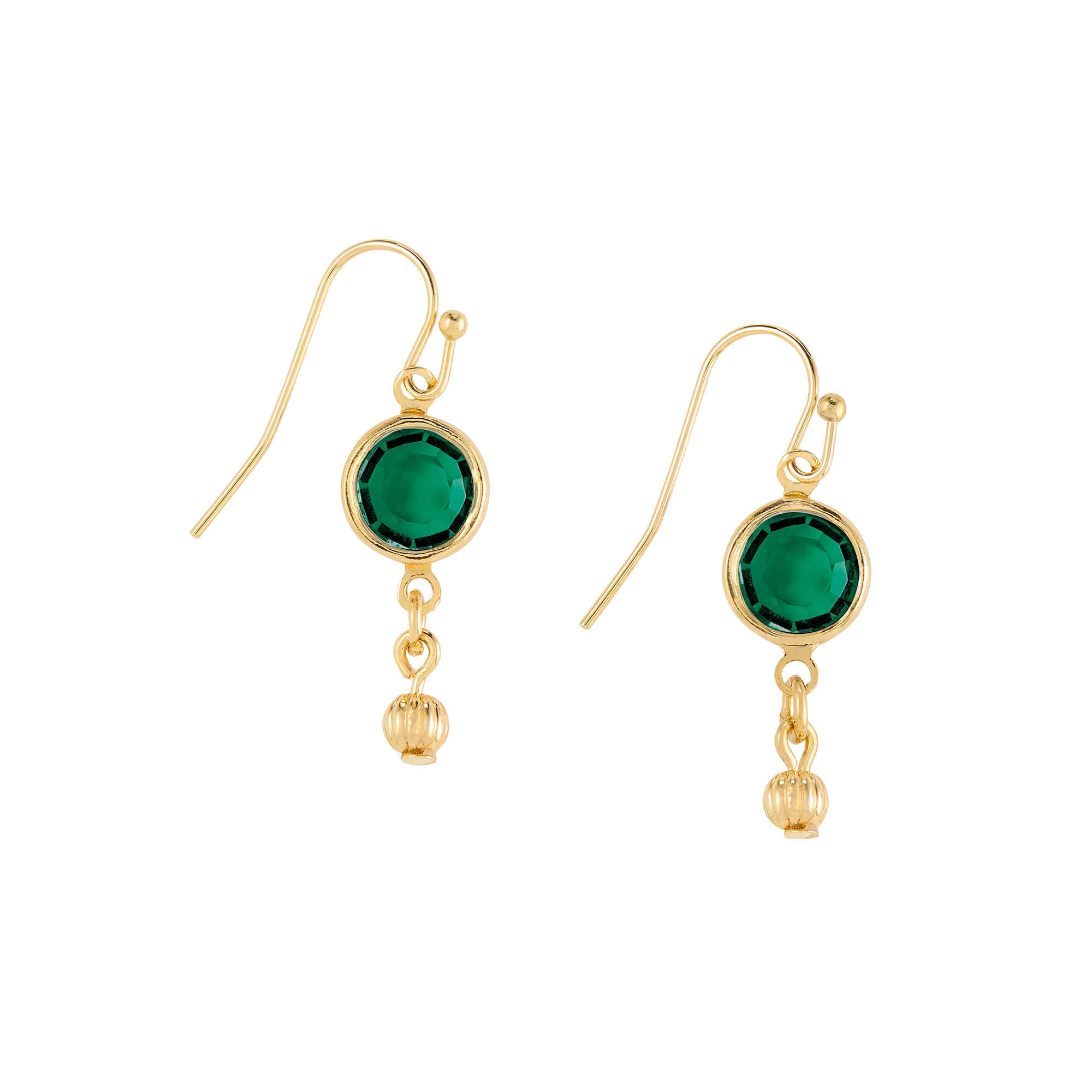 Green Room Faceted Stone Drop Earrings in 14k Gold