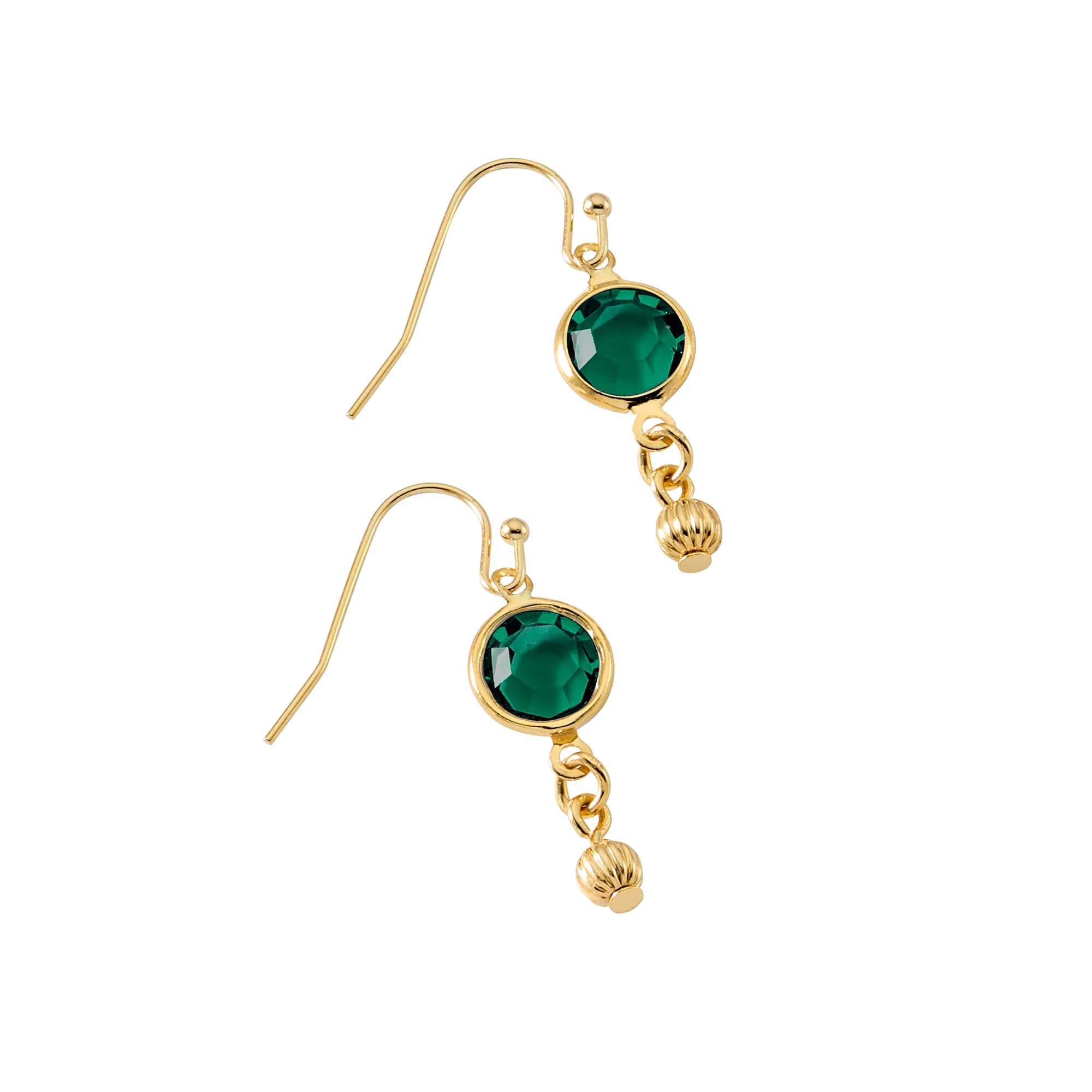 Green Room Faceted Stone Drop Earrings in 14k Gold - Image 2