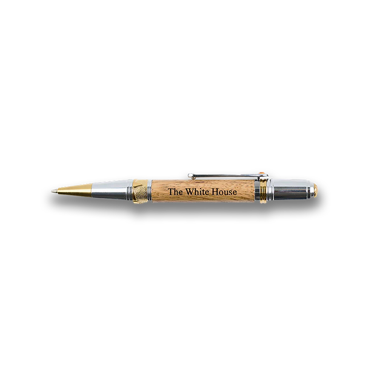 Handcrafted Wooden Art Deco Style Ballpoint Pen from White House Truman Renovation