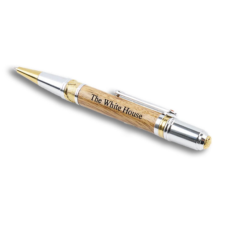 Handcrafted Wooden Art Deco Style Ballpoint Pen from White House Truman Renovation - Image 2