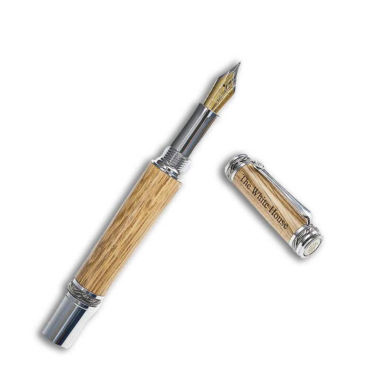 Handcrafted Wooden Fountain Pen from White House Truman Renovation - Image 2