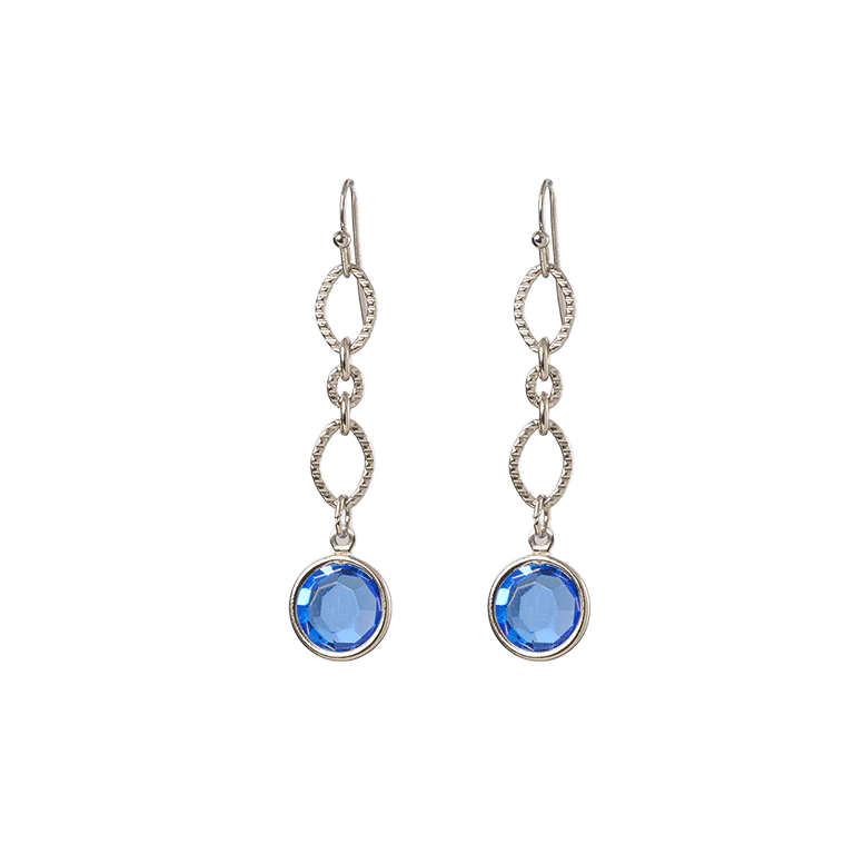 Jacqueline Kennedy's Blue Room Drop Earrings with Blue Crystal