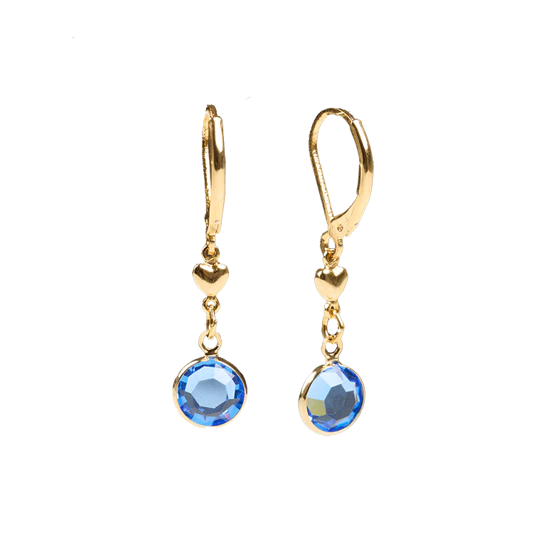 Jacqueline Kennedy's Blue Room Heart Earrings with Blue Crystal - Image 2