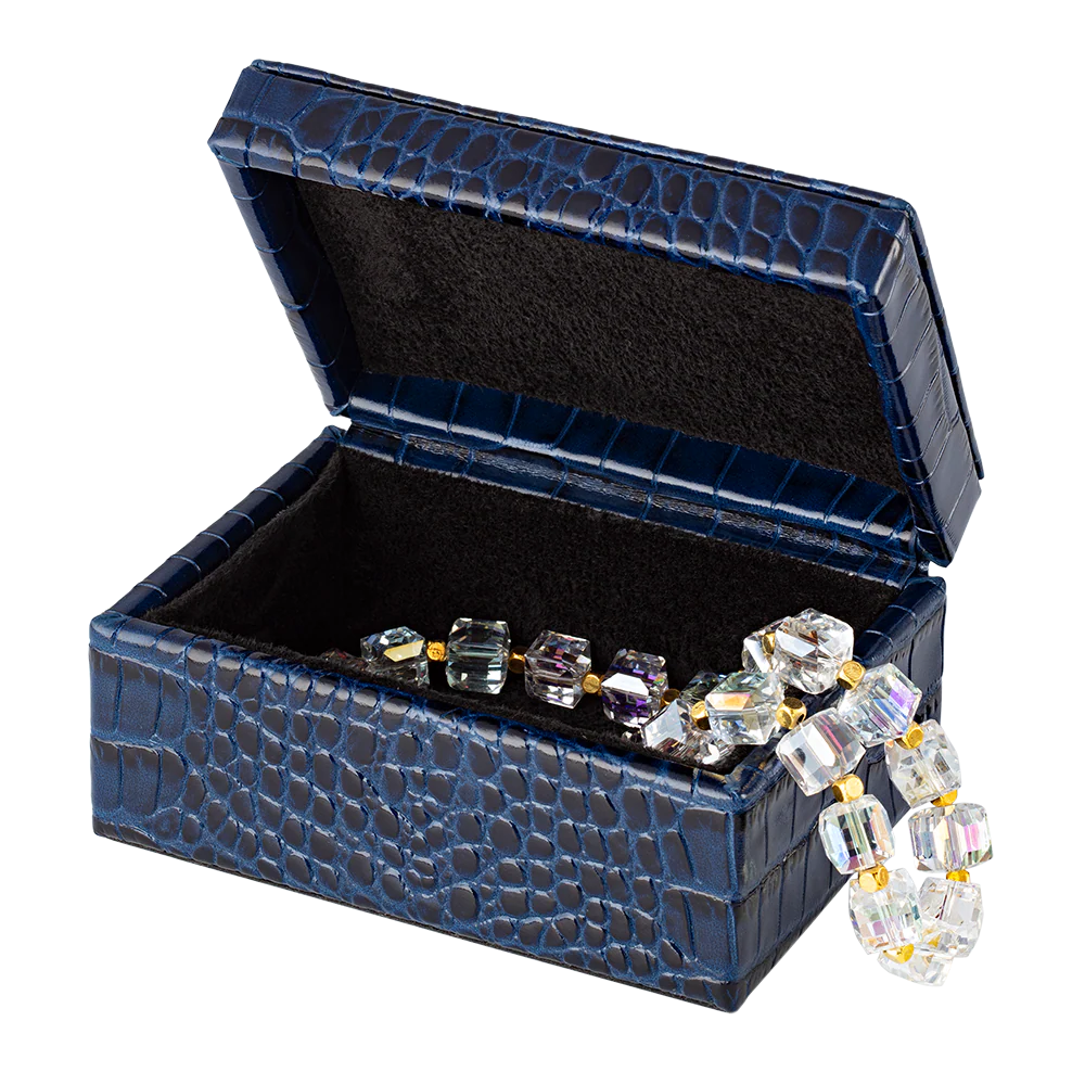 Truman Seal Coin Leather Box with Embossed Crocodile Texture - Image 3