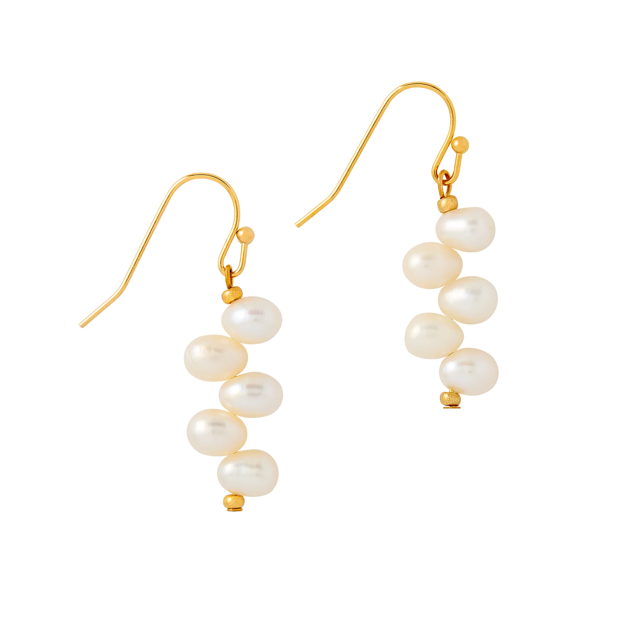 Lincoln Presidential China Inspired Gold with Genuine Pearl Earrings