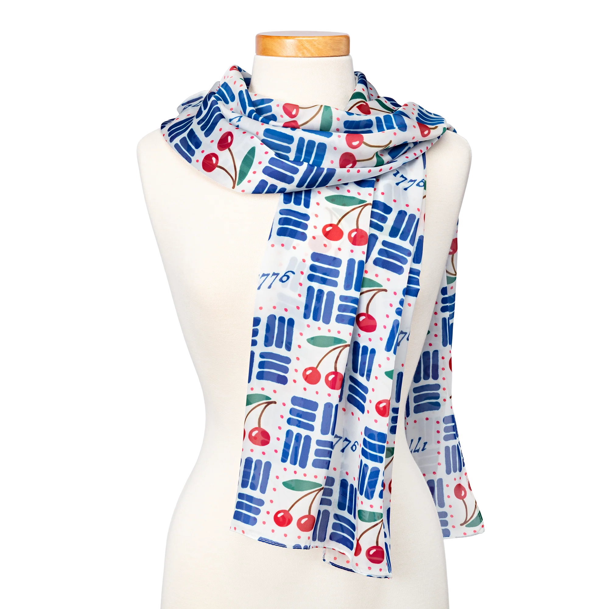 Patriotic 1776 Sheer Scarf with Cherries by Mary Engelbreit