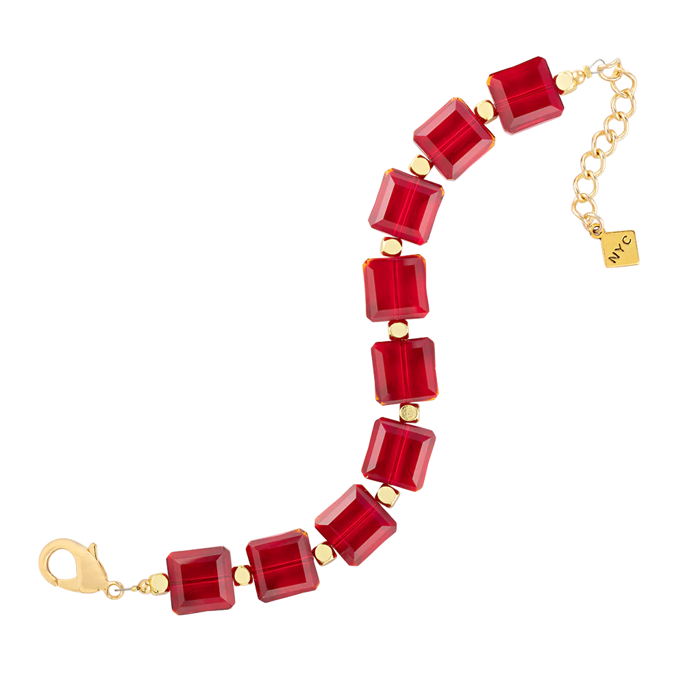 Radiant Red Room Square Crystal Bracelet - Image 2