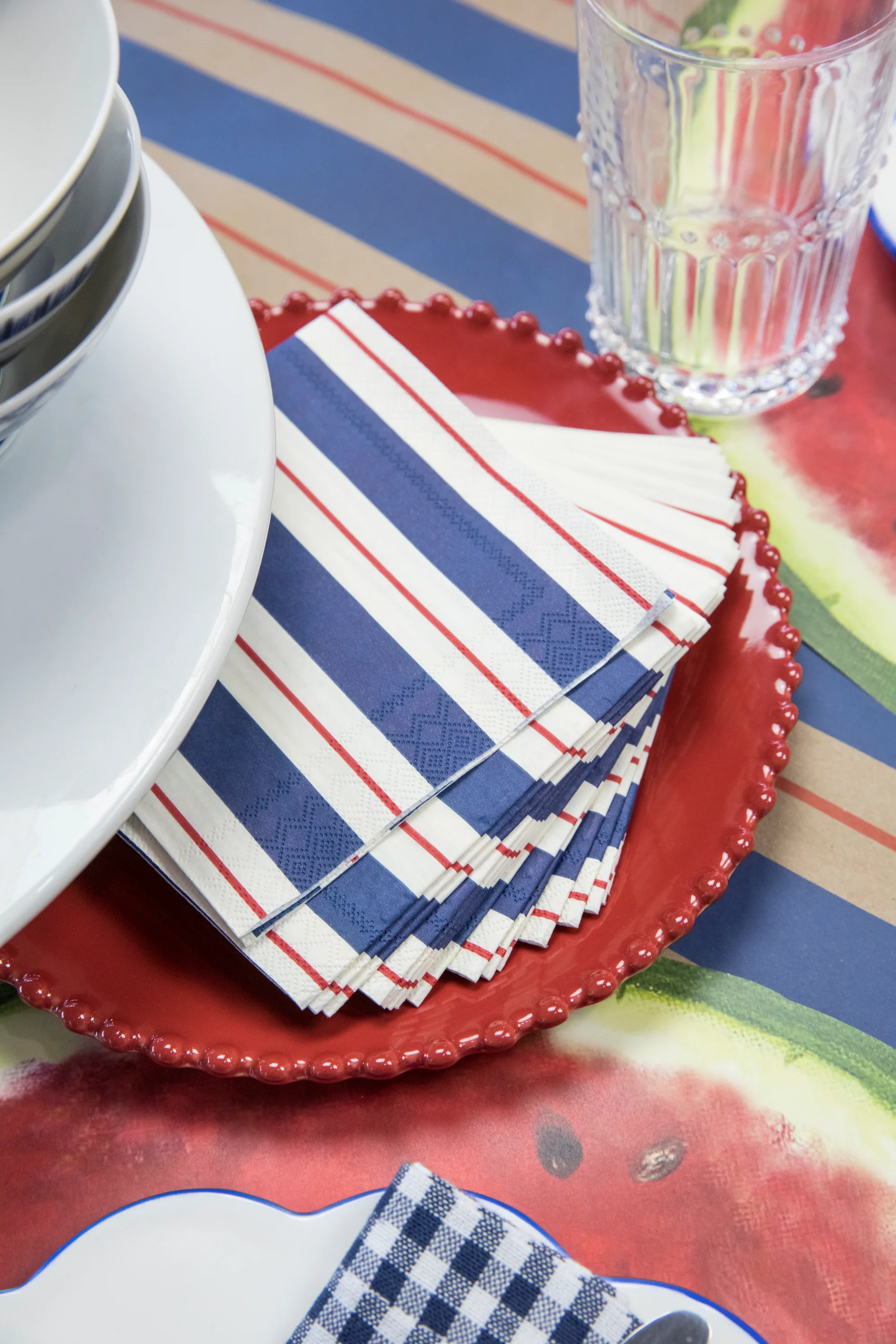 Striped Cocktail Paper Napkins - Set of 20 - Image 2