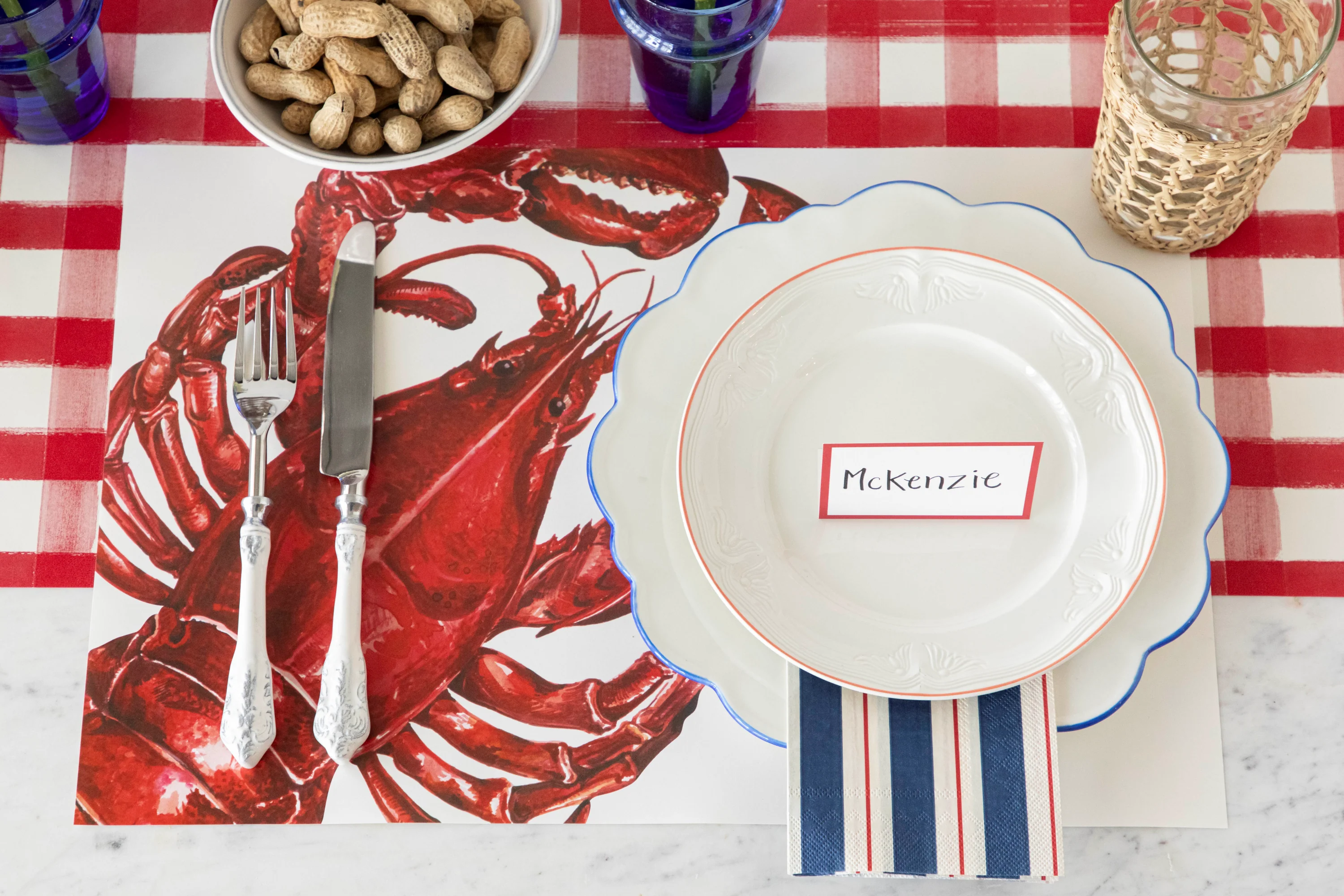 Striped Guest Paper Napkins - Set of 16 - Image 2
