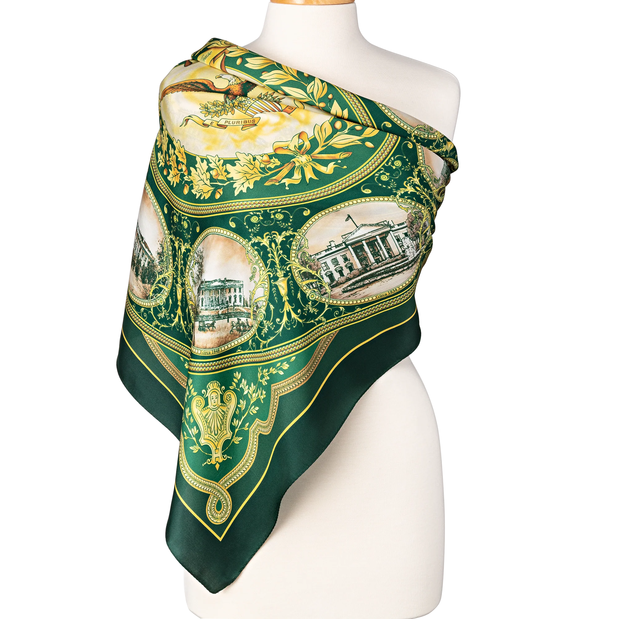 The White House Through the Years Scarf - Green