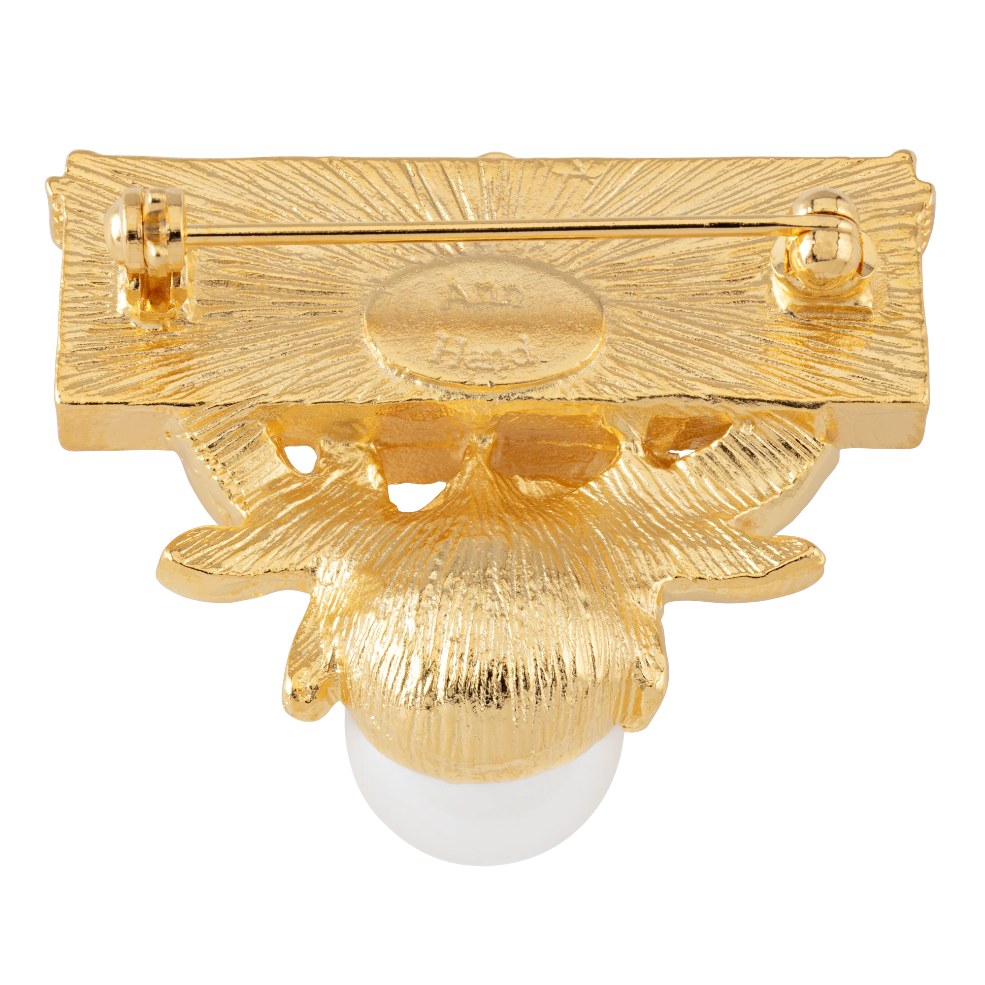 White House Brooch with Pearl and Crystal Accent - Image 2