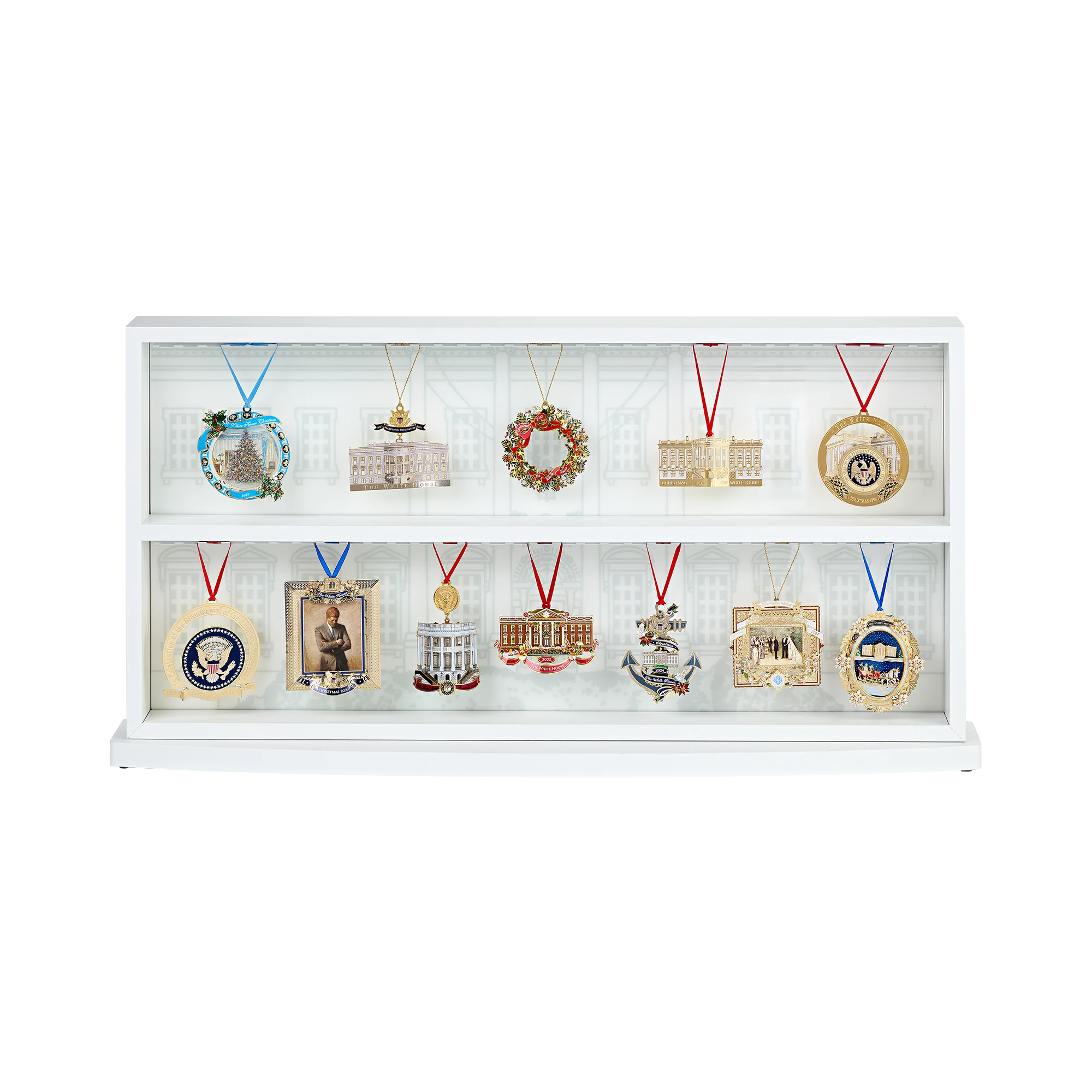 White House Christmas Ornament Display Case