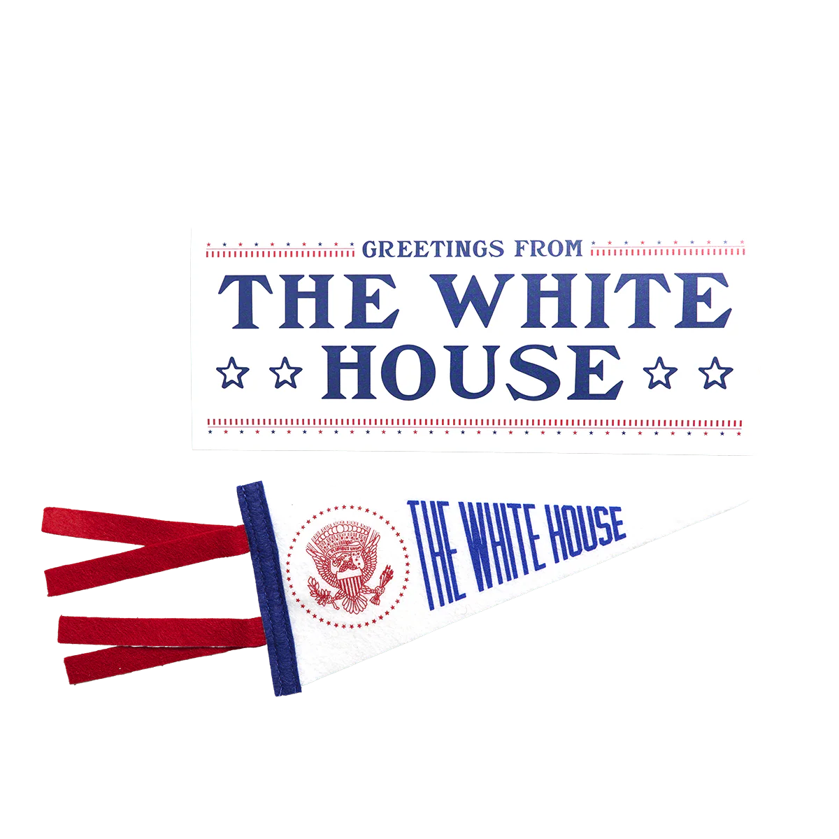 White House Greeting Card With 9" Truman Seal Pennant