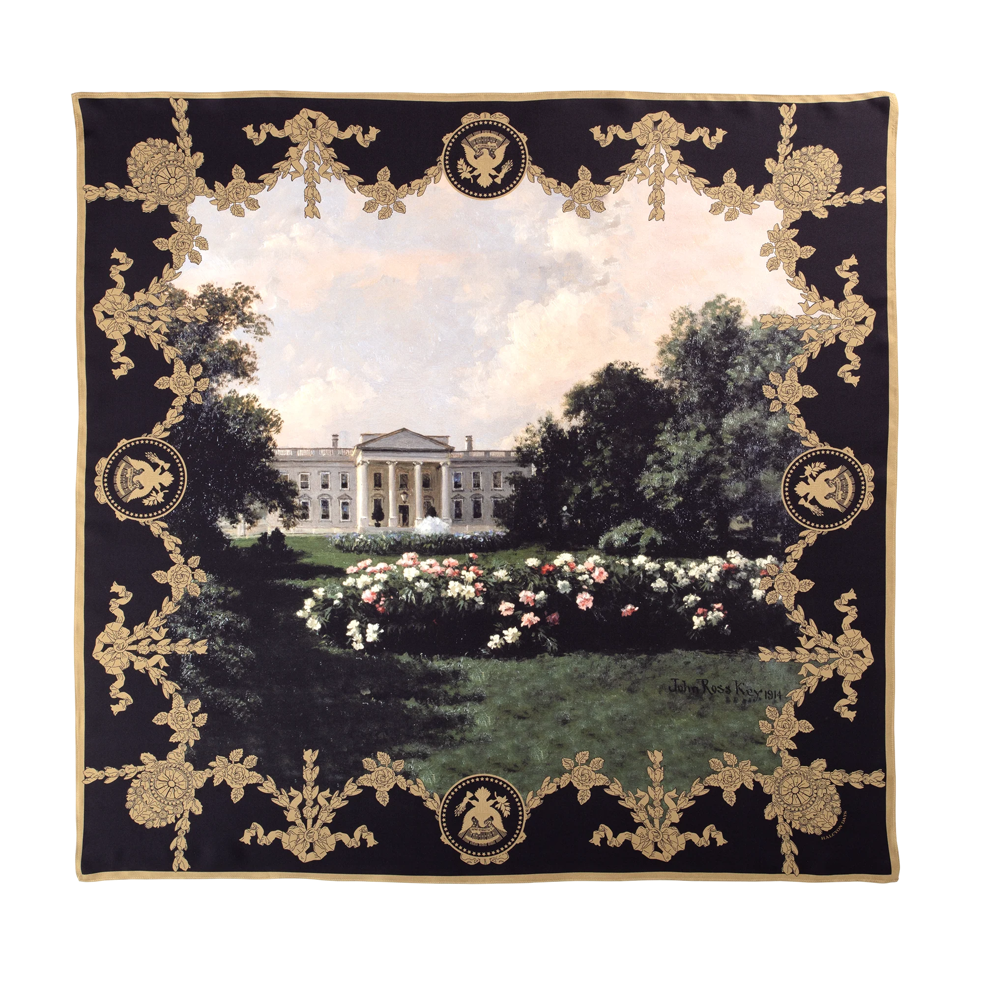 White House in Spring by John Ross Key Silk Scarf