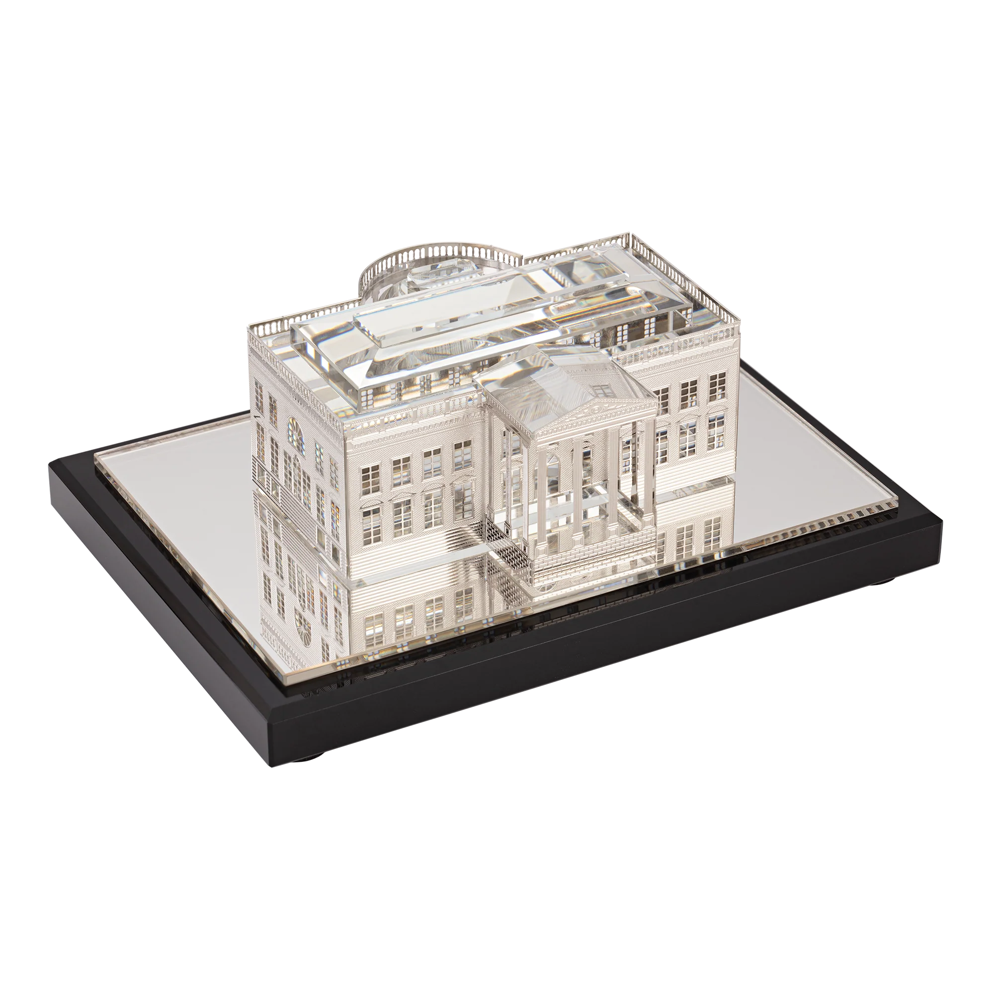 White House Model in Crystal and Plated Silver - Image 2