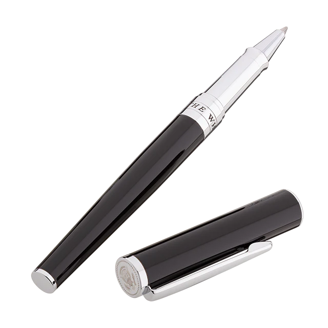 White House Slim Rollerball Pen with Chrome Accents - Image 2
