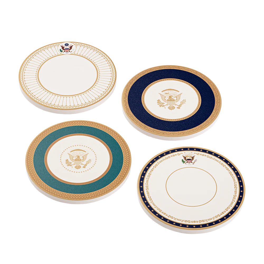 White House State China Coasters Presidential Seal Collection - Set of 4